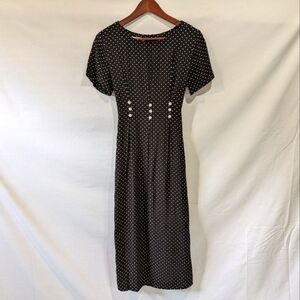 Vintage Coldwater Creek Polkadot Dress with Button Details Size Petite 6